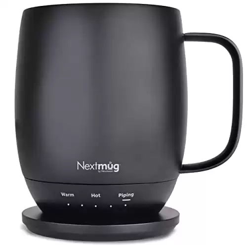 Nextmug Temperature-Controlled, Self-Heating Coffee Mug (Black 14 oz.)