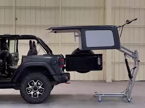 Hard Top Removal Lift & Storage Cart Compatible with Jeep Wrangler JK JL 2Dr 4DR, Ford Bronco 4DR