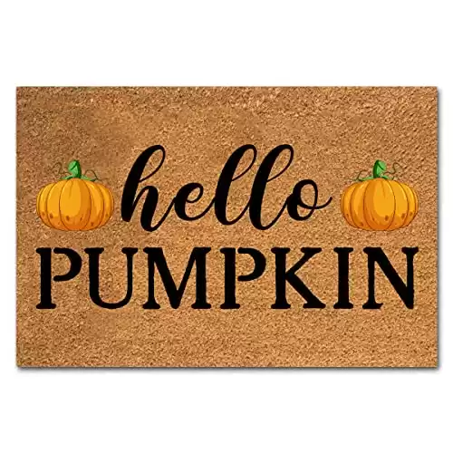 Funny Coir Doormat Hello Pumpkin