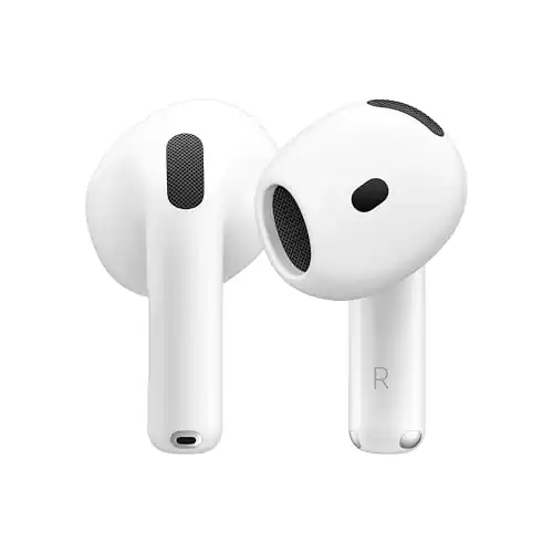 Apple AirPods 4 Wireless Earbuds, Bluetooth Headphones, with Active Noise Cancellation, Adaptive Audio, Transparency Mode, Personalized Spatial Audio, USB-C Charging Case, Wireless Charging, H2 Chip