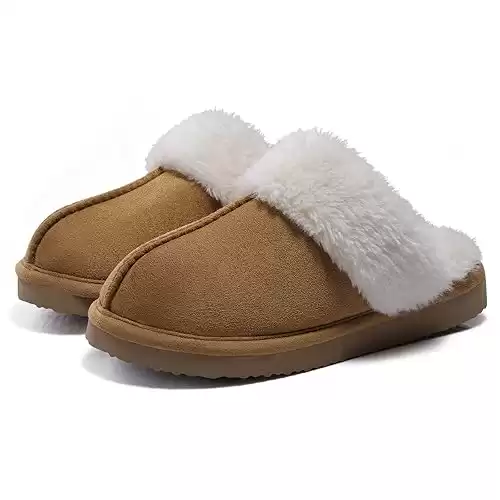 Litfun Women's Fuzzy Memory Foam Slippers Fluffy Winter House Shoes Indoor and Outdoor